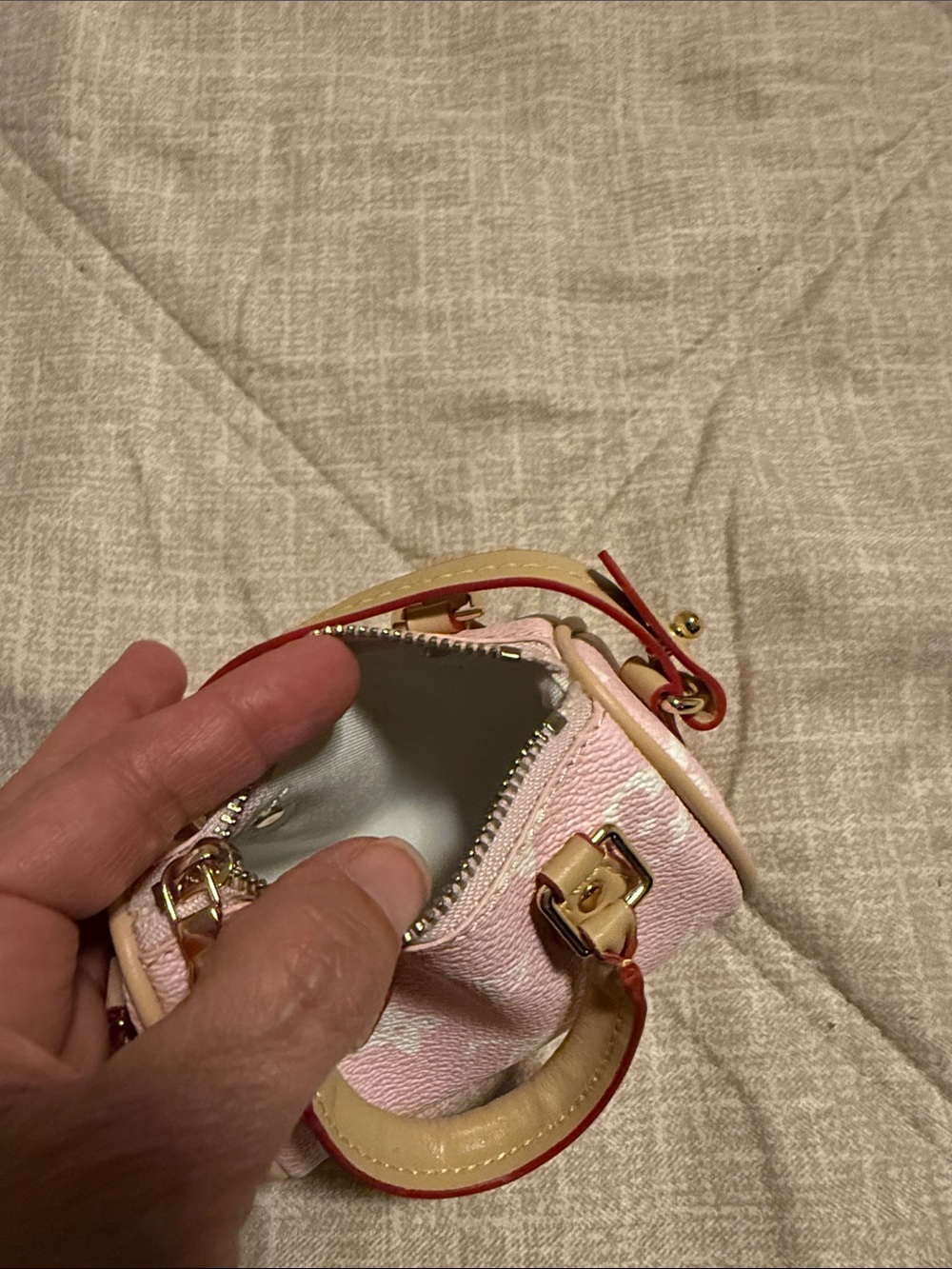 Pink Designer Monogram Mini Top-Handle Bag - Picture 5 of 5